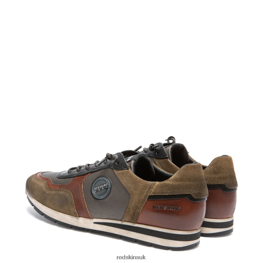 Redskins Footwear Men KAKHI + COGNAC + GREY + BLACK Stitch 2 Suede Sneakers RB620P108