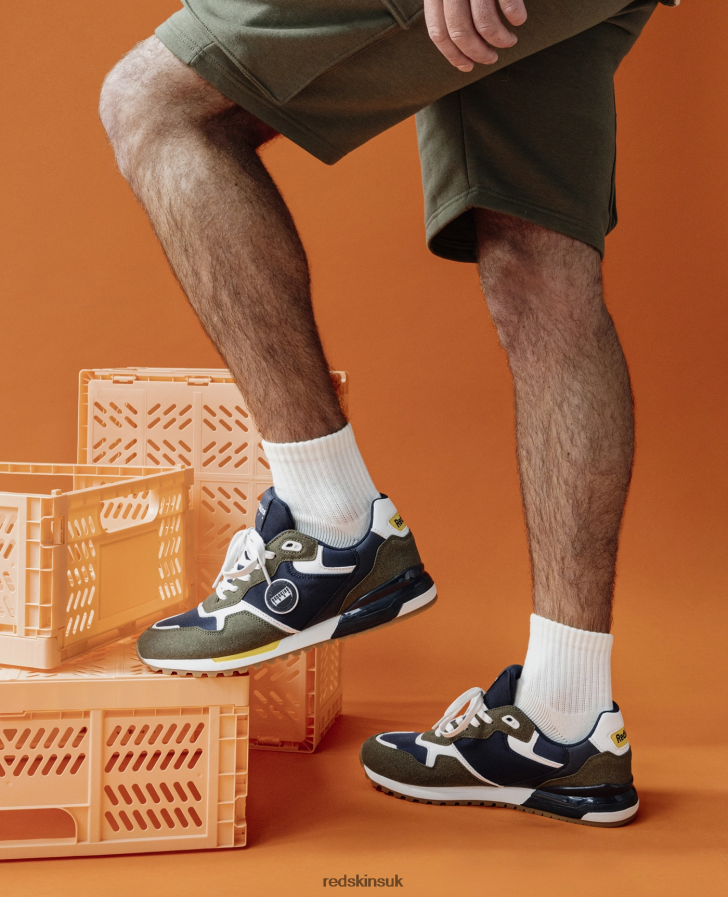 Redskins Footwear Men KHAKI + NAVY + WHITE Oyati Textile Sneakers RB620P88