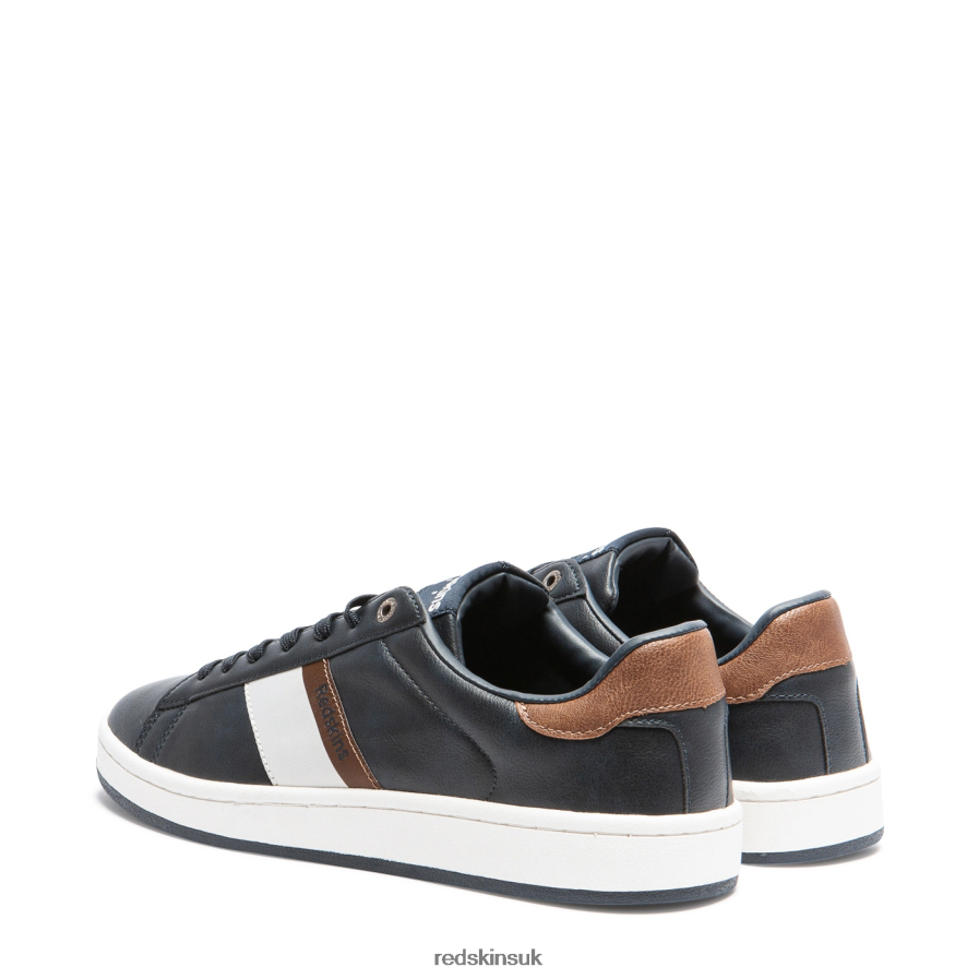 Redskins Footwear Men MARINE + COGNAC Broken Textile Sneakers RB620P68