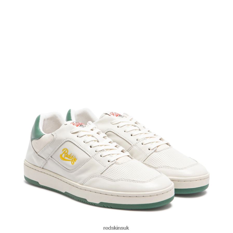 Redskins Footwear Men OFF WHITE + GREEN Tolerant Leather Sneakers RB620P157