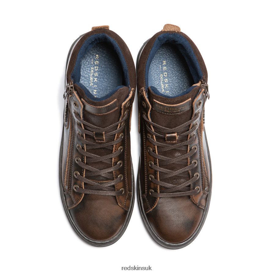 Redskins Footwear Men TOBACCO Hopesi Leather Sneakers RB620P59