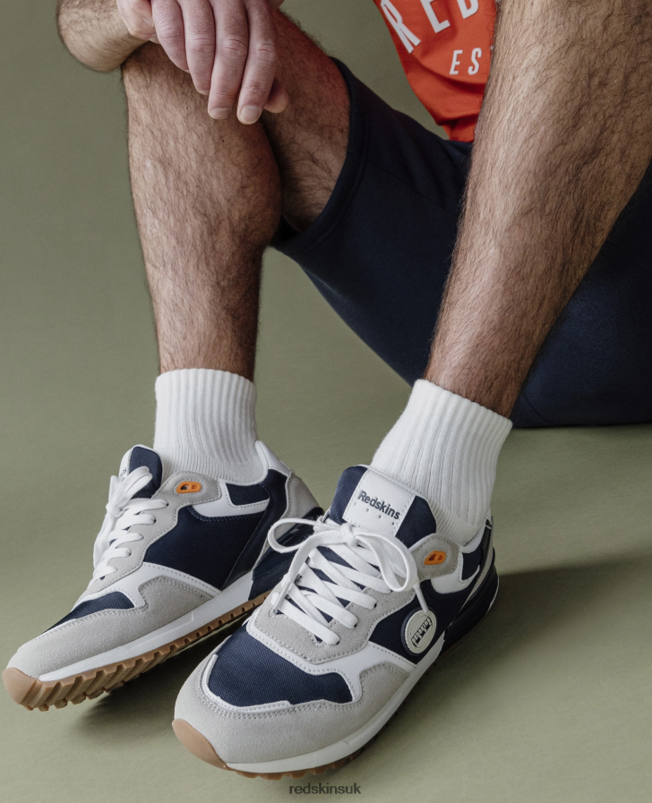 Redskins Footwear Men WHITE + BEIGE + NAVY Oyati Textile Sneakers RB620P146