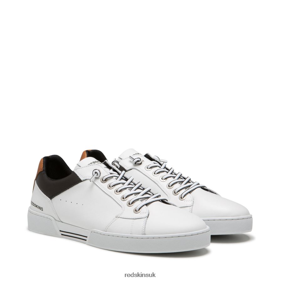 Redskins Footwear Men WHITE + BLACK + COGNAC Winesome Leather Sneakers RB620P27