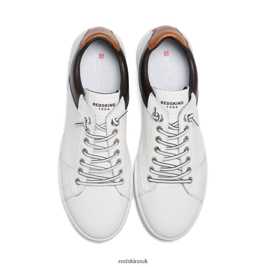 Redskins Footwear Men WHITE + BLACK + COGNAC Winesome Leather Sneakers RB620P27