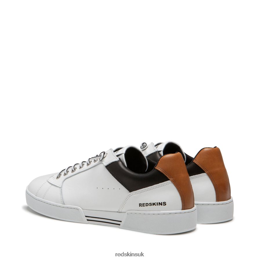 Redskins Footwear Men WHITE + BLACK + COGNAC Winesome Leather Sneakers RB620P27