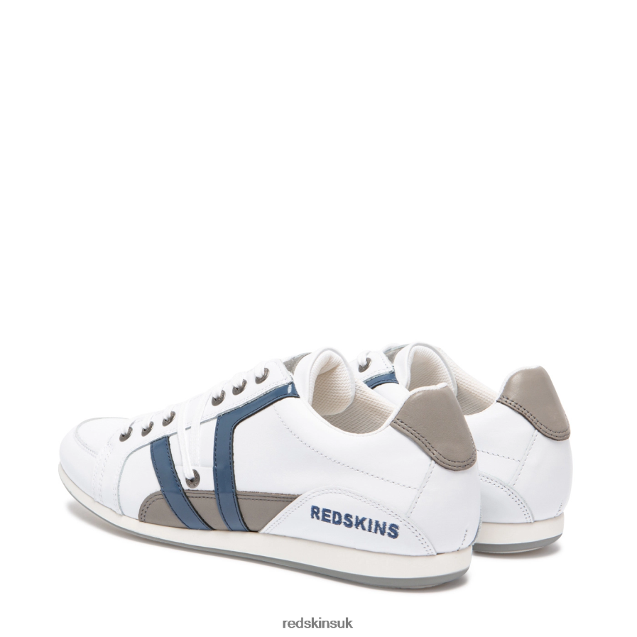 Redskins Footwear Men WHITE + BLUE + GREY Warren Leather Sneakers RB620P29