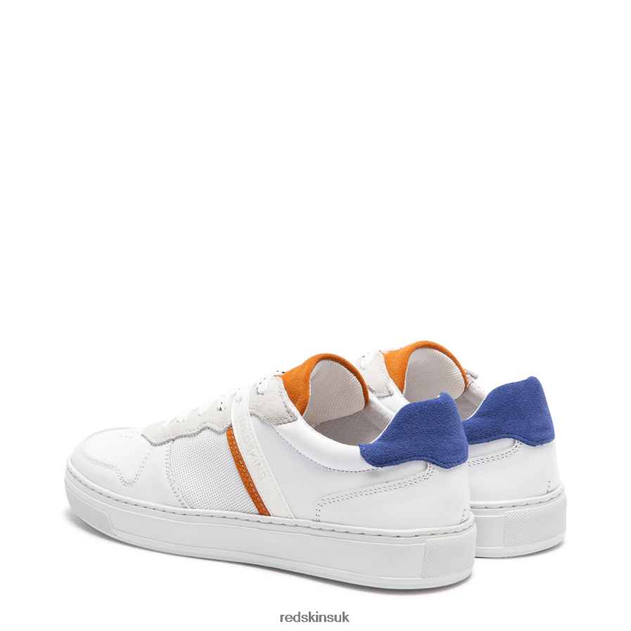 Redskins Footwear Men WHITE + BLUE + ORANGE Hessi Leather Sneakers RB620P116
