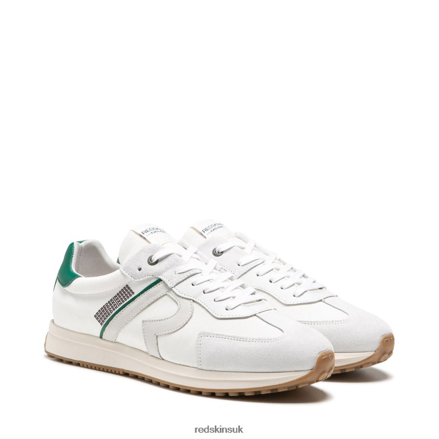 Redskins Footwear Men WHITE + GREEN Blunt Textile Sneakers RB620P70