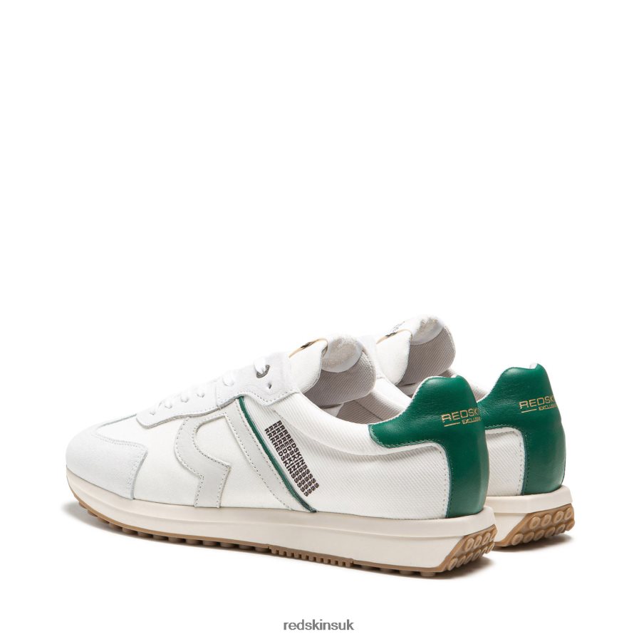 Redskins Footwear Men WHITE + GREEN Blunt Textile Sneakers RB620P70