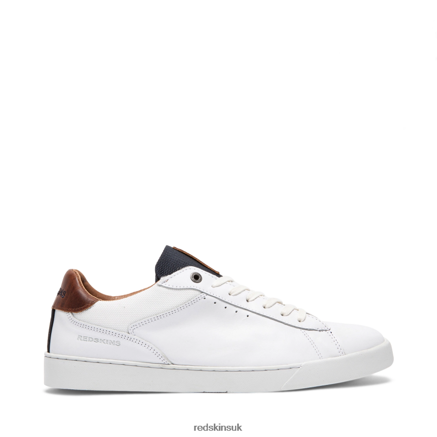 Redskins Footwear Men WHITE + MARINE Amical Large Size Leather Sneakers RB620P126