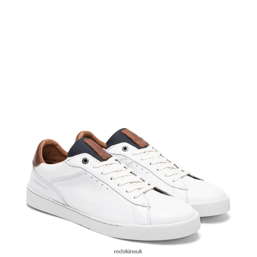 Redskins Footwear Men WHITE + MARINE Amical Large Size Leather Sneakers RB620P126