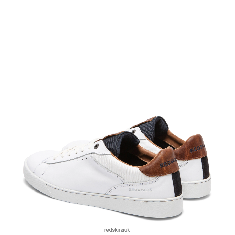 Redskins Footwear Men WHITE + MARINE Amical Leather Sneakers RB620P127