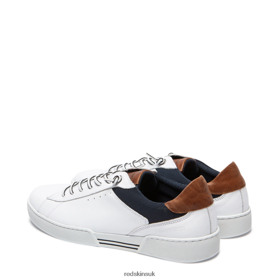 Redskins Footwear Men WHITE + MARINE Wester Leather Sneakers RB620P180