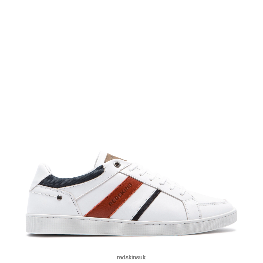 Redskins Footwear Men WHITE + RED Ixian Large Size Leather Sneakers RB620P114