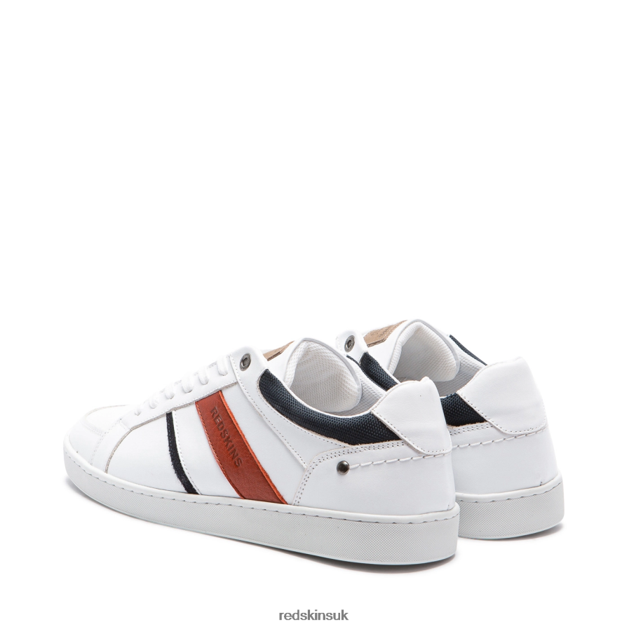 Redskins Footwear Men WHITE + RED Ixian Large Size Leather Sneakers RB620P114