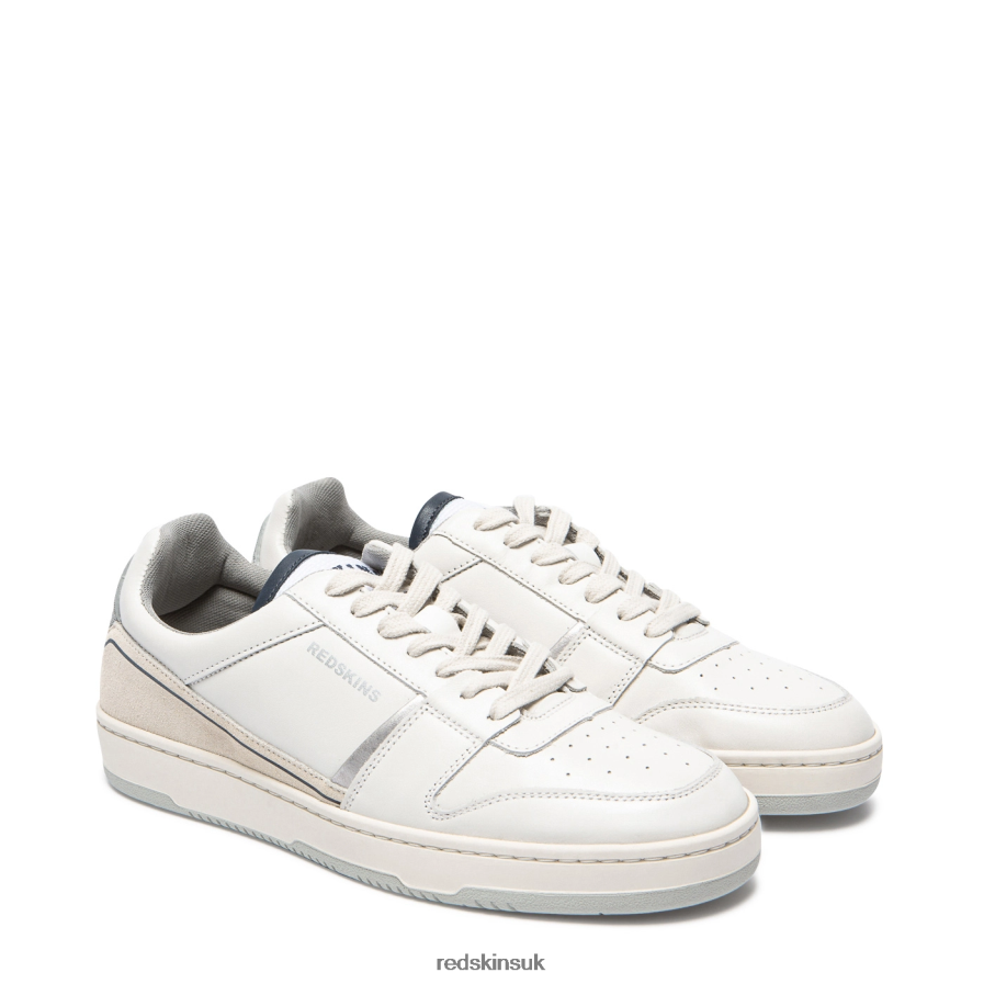 Redskins Footwear Men WHITE + SILVER Attrayant Leather Sneakers RB620P131