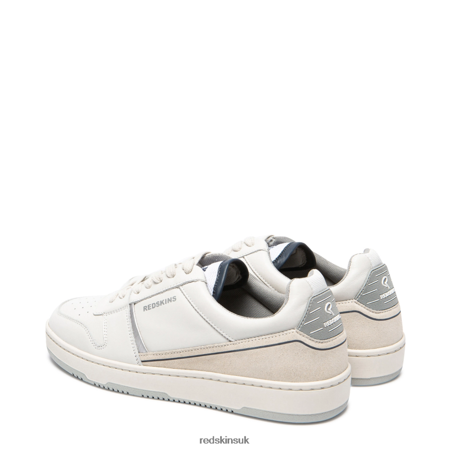 Redskins Footwear Men WHITE + SILVER Attrayant Leather Sneakers RB620P131