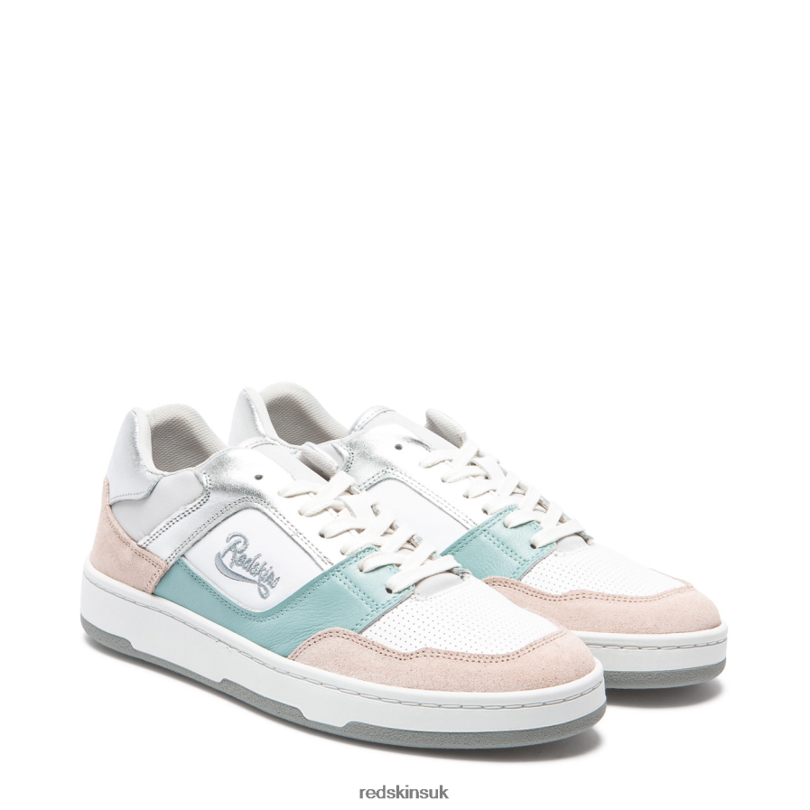 Redskins Footwear Women WHITE + PINK + BLUE Clorofil Leather Sneakers RB620P286