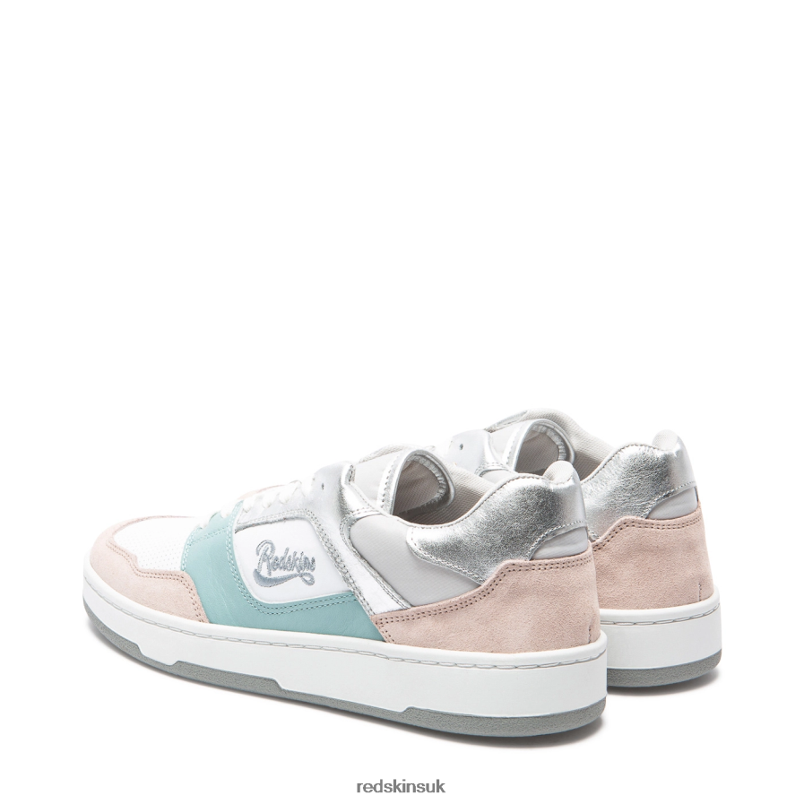 Redskins Footwear Women WHITE + PINK + BLUE Clorofil Leather Sneakers RB620P286